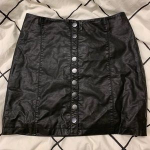 FP Leather Button Up Skirt